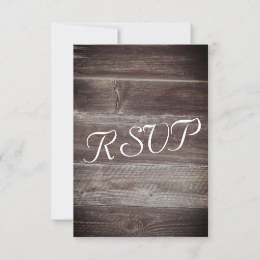 RSVP Elegante Rustieke Hout textuur Kaartje (Voorkant)