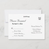 RSVP Elegante Rustieke Hout textuur Kaartje (Achterkant)