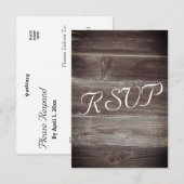 RSVP Elegante Rustieke Hout textuur Kaartje (Voorkant / Achterkant)