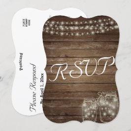RSVP Elegante Rustieke Mason Jar Lichten Kaart
