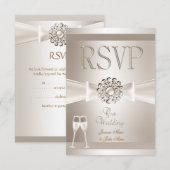 RSVP Elegante Trouw Damask Crème Wit Champagne (Voorkant / Achterkant)