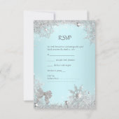 RSVP Elegante Trouw Teal Glitter Zilver Wit (Achterkant)
