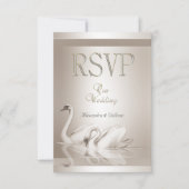 RSVP Elegante Trouw Zwanen Damast Crème Wit (Voorkant)