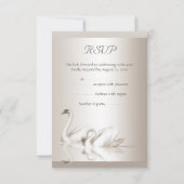 RSVP Elegante Trouw Zwanen Damast Crème Wit (Achterkant)
