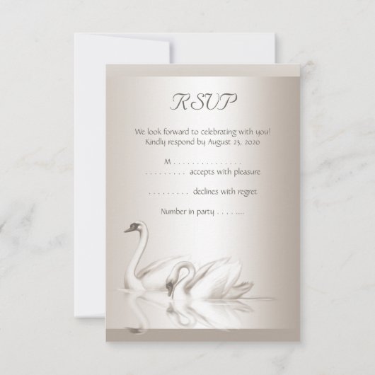 RSVP Elegante Trouw Zwanen Damast Crème Wit (Achterkant)