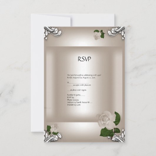 RSVP Elegante Trouwcrème Roos Zilver Wit (Achterkant)