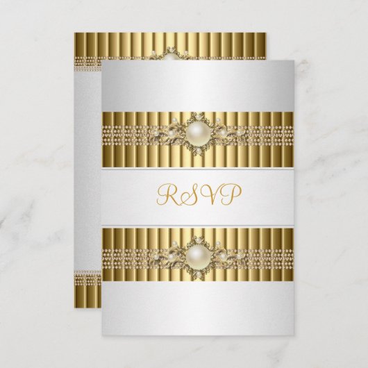RSVP Elegante Witte Parel Gouden ketting 30ste Ver (Voorkant / Achterkant)