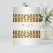 RSVP Elegante Witte Parel Gouden ketting 30ste Ver Kaartje (Staand voorkant)