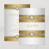 RSVP Elegante Witte Parel Gouden ketting 30ste Ver Kaartje (Voorkant / Achterkant)