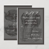 RSVP Elephant Wedding Uitnodiging Briefkaart (Voorkant / Achterkant)