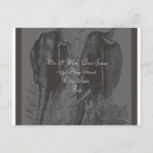 RSVP Elephant Wedding Uitnodiging Briefkaart (Achterkant)