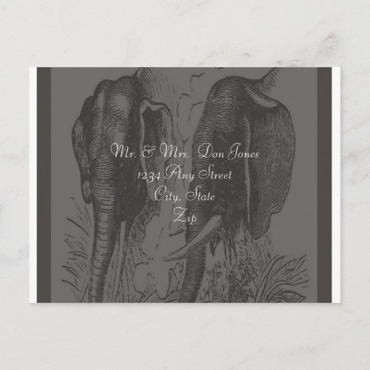 RSVP Elephant Wedding Uitnodiging Briefkaart (Achterkant)