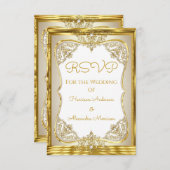 RSVP Elite Wedding Gold White beige Cream Pearl (Voorkant / Achterkant)