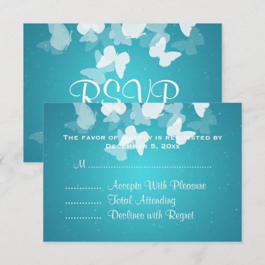 RSVP Elusive Butterflies Blue (Voorkant / Achterkant)