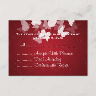 RSVP Elusive Butterflies Red Kaartje