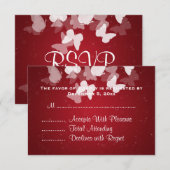 RSVP Elusive Butterflies Red Kaartje (Voorkant / Achterkant)
