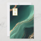 *~ RSVP Emerald Green QR Initialen AR66 bruiloft Kaart (Voorkant)