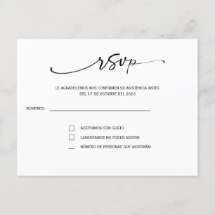Rsvp en boda española briefkaart