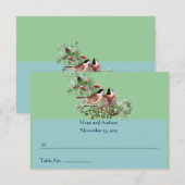 RSVP en plaats de Kaarten Tortelduifjes Kaartje (Voorkant / Achterkant)