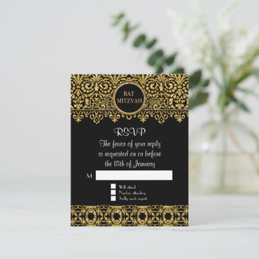 RSVP Engels Manor Zwart Goud Art Deco Nouveau (Staand voorkant)