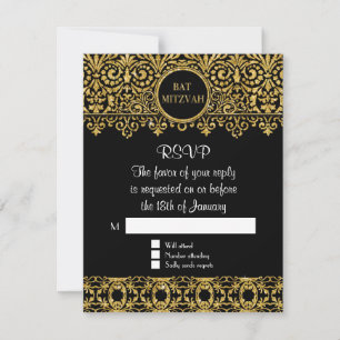 RSVP Engels Manor Zwart Goud Art Deco Nouveau Kaartje