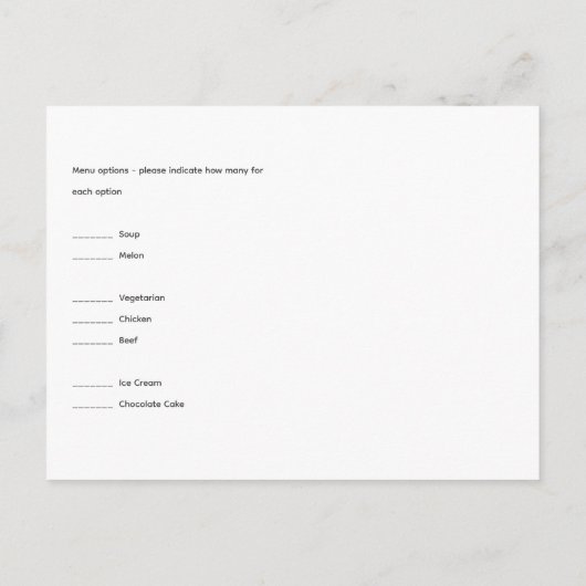 RSVP Eucalyptus Bruiloft - Waterverf Groen Menu (Achterkant)