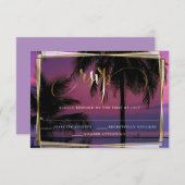 RSVP Exotic Tropical Night Wedding Barefoot Bride™ (Voorkant / Achterkant)