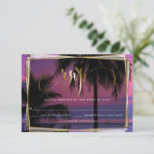 RSVP Exotic Tropical Night Wedding Barefoot Bride™ Kaartje (Staand voorkant)