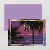 RSVP Exotic Tropical Night Wedding Barefoot Bride™ Kaartje (Voorkant / Achterkant)