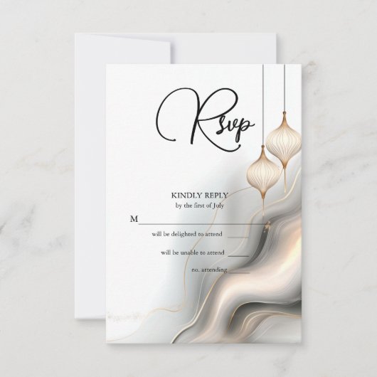 RSVP Exotische Gouden Houtskool Arabische Flair (Voorkant)