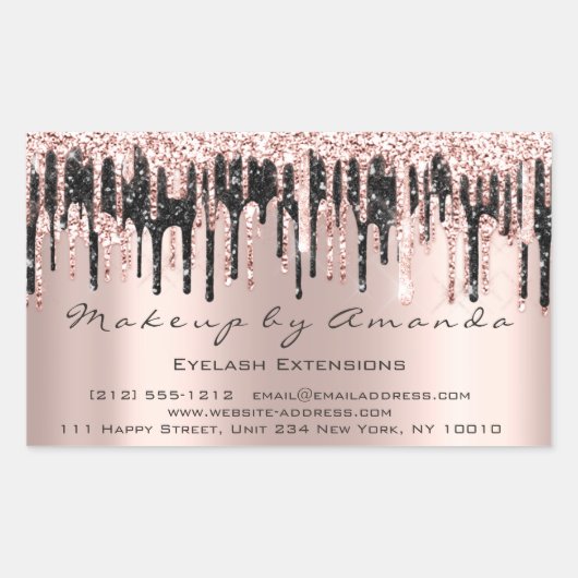 RSVP Extension Makeup Beauty Salon druppelt bridal Rechthoekige Sticker (Voorkant)
