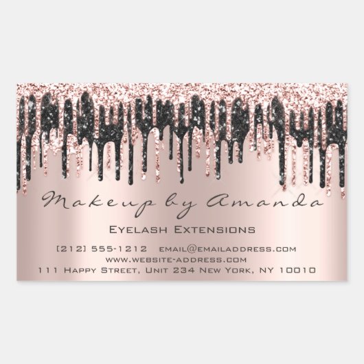 RSVP Extension Makeup Beauty Salon Microblading Rechthoekige Sticker (Voorkant)