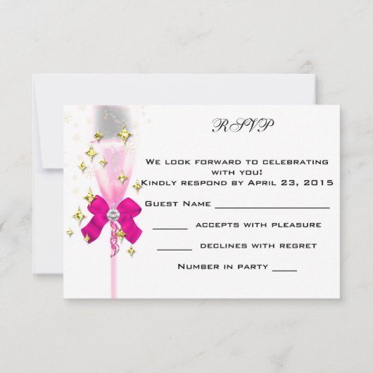 RSVP Fabulous 40 Hot Pink Gold Bubbles (Achterkant)