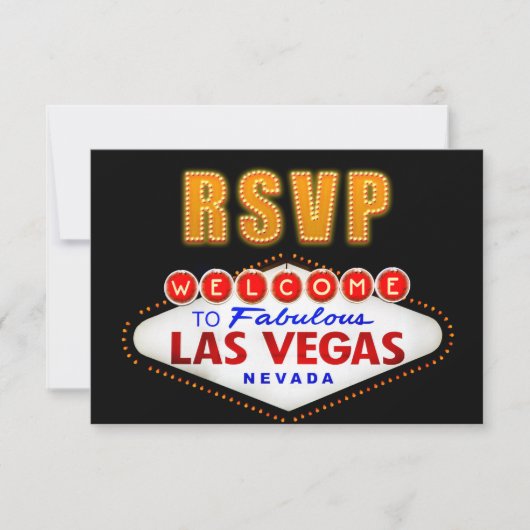 RSVP Fabulous Las Vegas Sign Casino Night RSVP (Voorkant)