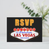 RSVP Fabulous Las Vegas Sign Casino Night RSVP (Staand voorkant)