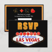 RSVP Fabulous Las Vegas Sign Casino Night RSVP (Voorkant / Achterkant)