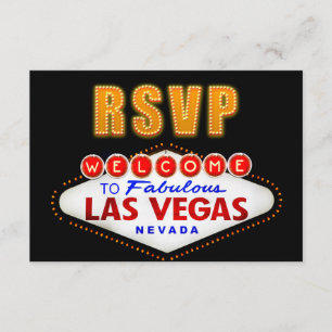RSVP Fabulous Las Vegas Sign Casino Night RSVP Kaartje