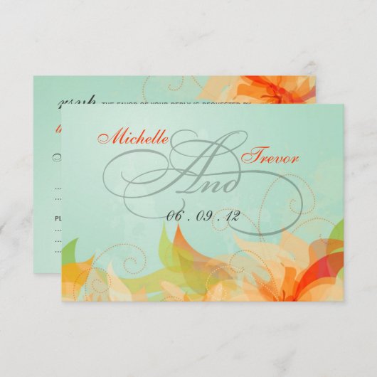 RSVP - Fancy Floral Wedding Response Cards (Voorkant / Achterkant)
