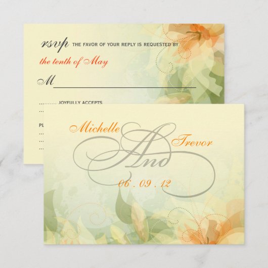 RSVP - Fancy Floral Wedding Response Cards (Voorkant / Achterkant)