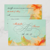 RSVP - Fancy Floral Wedding Response Cards Kaartje (Voorkant / Achterkant)