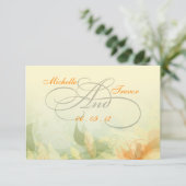 RSVP - Fancy Floral Wedding Response Cards Kaartje (Staand voorkant)