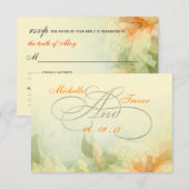 RSVP - Fancy Floral Wedding Response Cards Kaartje (Voorkant / Achterkant)