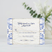 RSVP Farmhouse Boerderij Lapis Blue White Wood Rus (Staand voorkant)