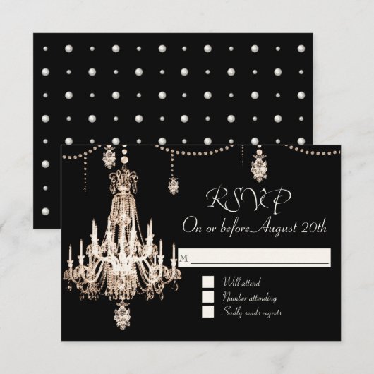 RSVP FAUX Franse Crystal Chandelier Pearl Shower (Voorkant / Achterkant)