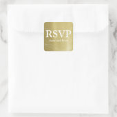 RSVP Faux Gold bruiloft Vierkante Sticker (Tas)