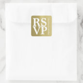 RSVP Faux-Gold bruiloft Vierkante Sticker (Tas)