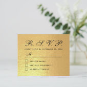 RSVP Faux Gold Foil Budget Weduwnskaart (Staand voorkant)