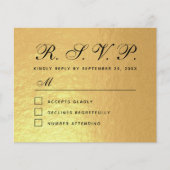 RSVP Faux Gold Foil Budget Weduwnskaart (Voorkant)