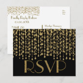 RSVP | Faux Gold Folie Look Uitnodiging Briefkaart (Voorkant / Achterkant)