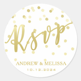 RSVP | Faux gouden penseel Script bruiloft Sticker